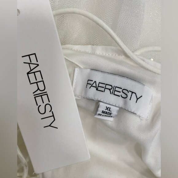 NWT Elegant White with Iridescent Sequins Prom Homecoming Wedding Gown Size XL - Picture 15 of 16